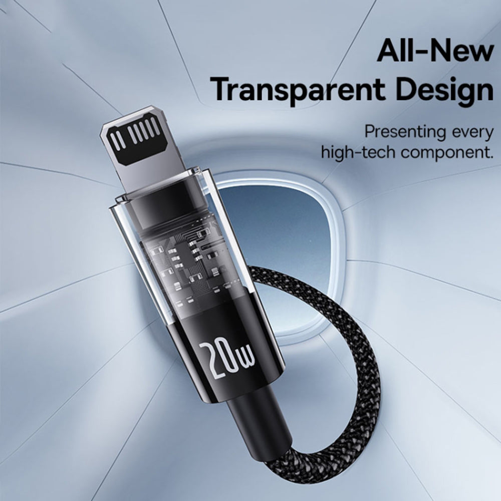 Καλώδιο Δεδομένων και Φόρτισης USB-C - Lightning Baseus Gem, 20W, 2m, Μαύρο P10373001111-01