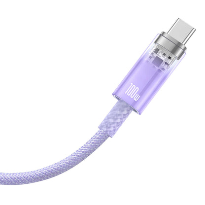 Καλώδιο Δεδομένων και Φόρτισης USB-A - USB-C Baseus Explorer, 100W, 1m, Μωβ CATS010405