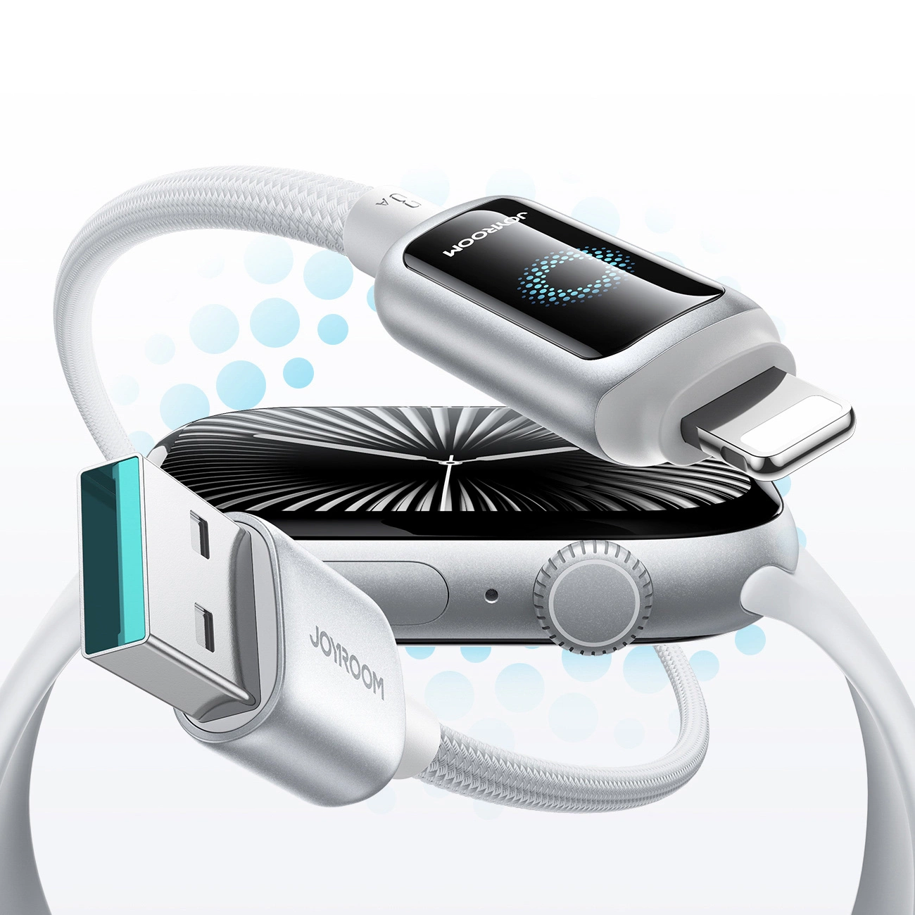 Καλώδιο Δεδομένων και Φόρτισης USB-A - Lightning Joyroom S-A55 StarFlight Display, 18W, 1.2m, Λευκό