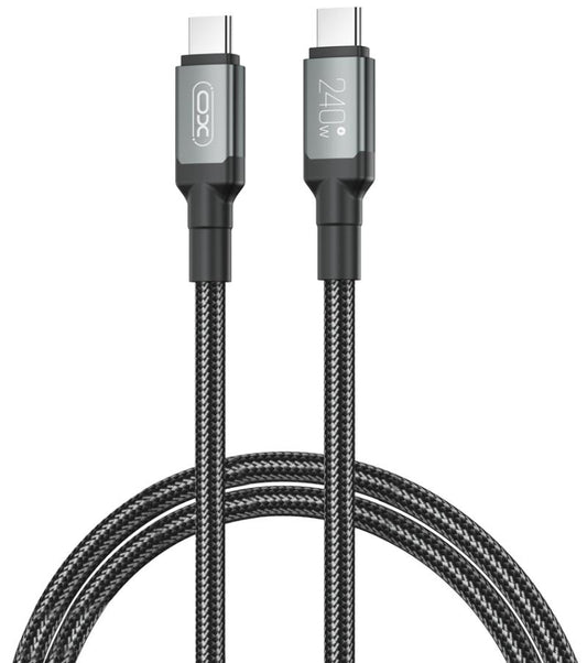 Καλώδιο Δεδομένων και Φόρτισης USB-C - USB-C XO Design NB-Q264A, 240W, 1m, Μαύρο