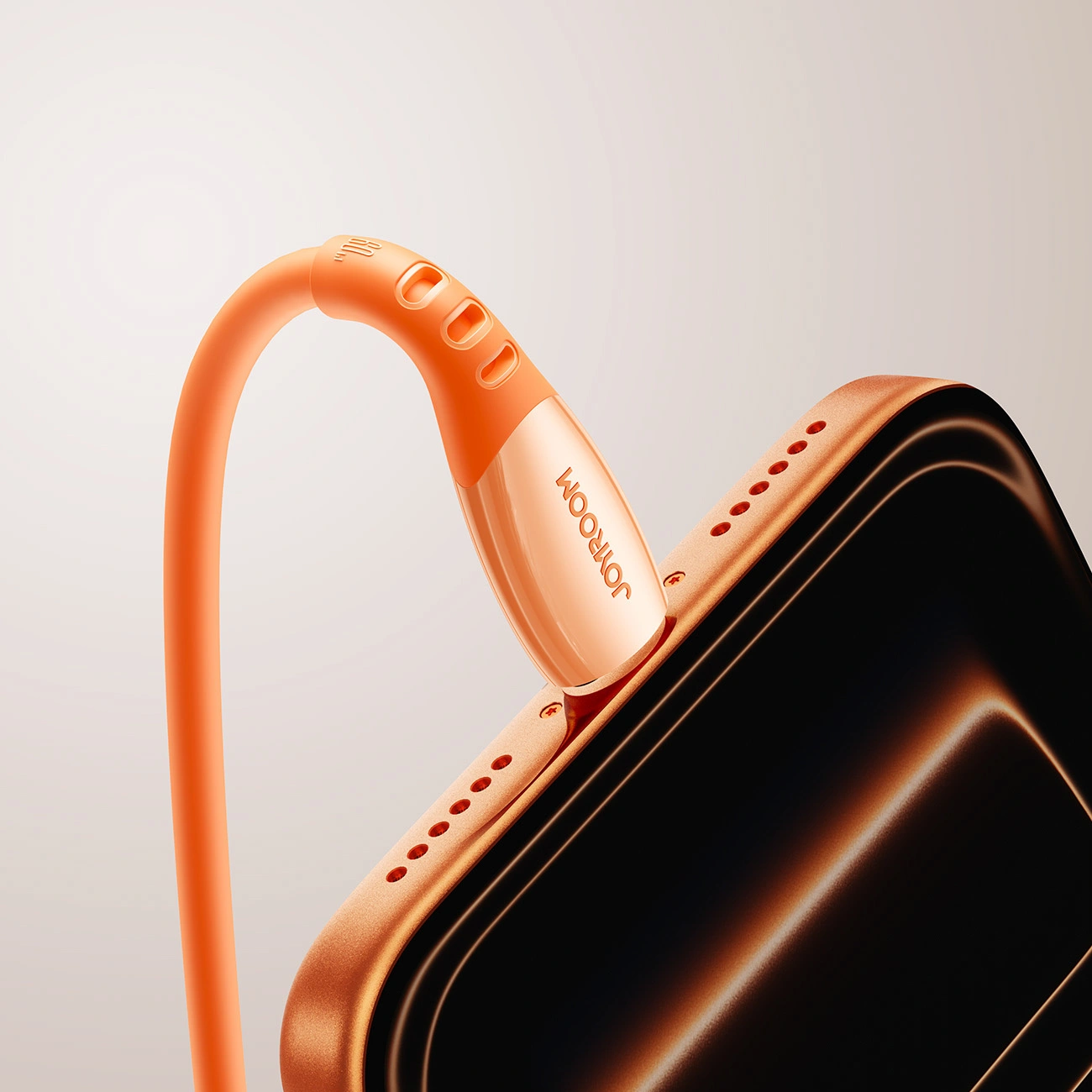 Καλώδιο Δεδομένων και Φόρτισης USB-C - USB-C Joyroom S-A59 Vibrant, 60W, 1.2m, Πορτοκαλί