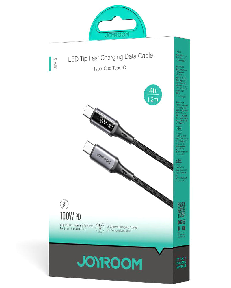 Καλώδιο Δεδομένων και Φόρτισης USB-C - USB-C Joyroom S-A60 StarTalk, 100W, 1.2m, Μαύρο