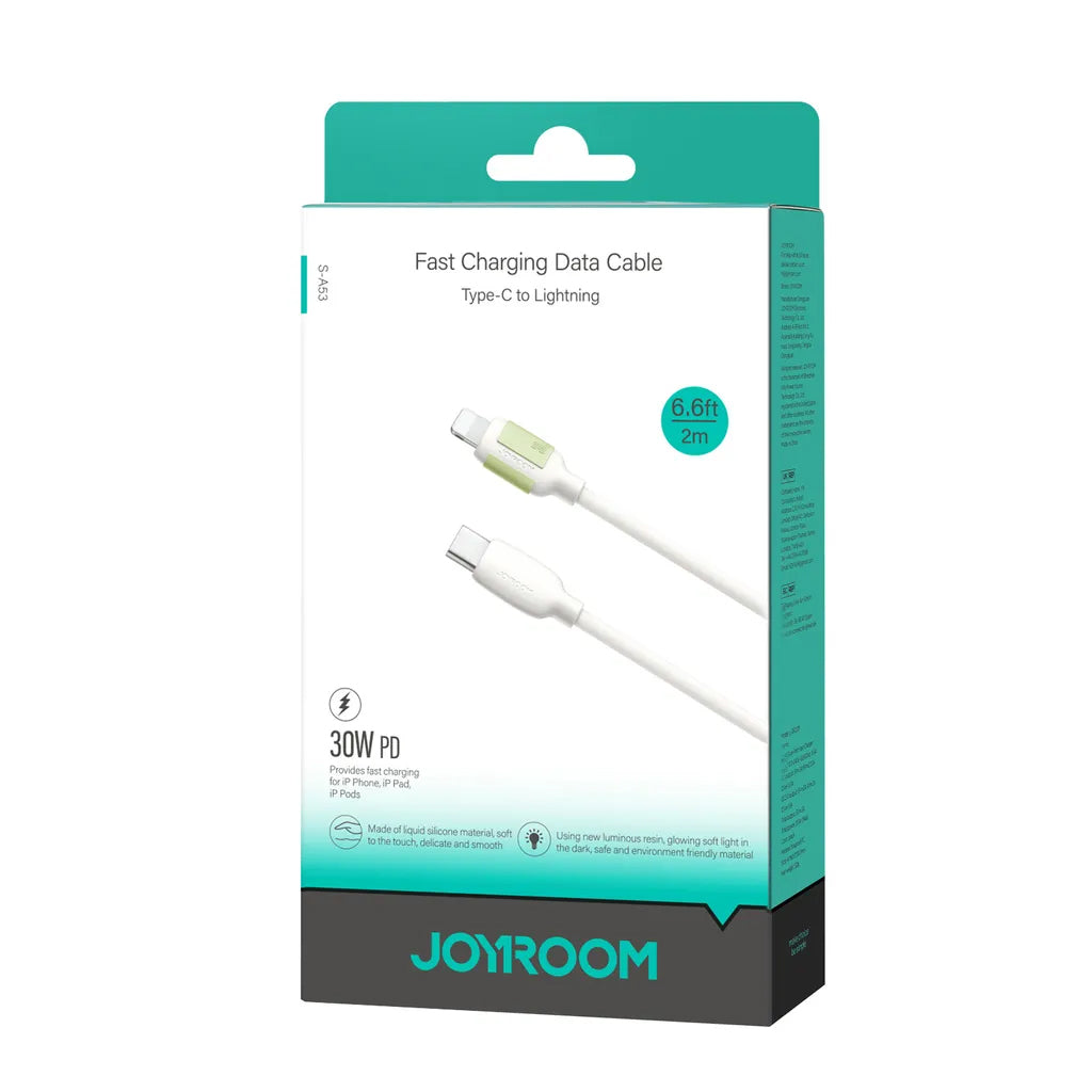 Καλώδιο Δεδομένων και Φόρτισης USB-C - Lightning Joyroom S-A53, 30W, 2m, Μπεζ