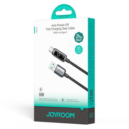 Καλώδιο Δεδομένων και Φόρτισης USB-A - USB-C Joyroom S-A55 StarFlight Display, 66W, 1.2m, Μαύρο