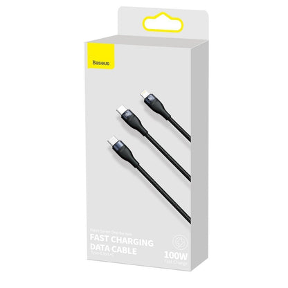 Καλώδιο Δεδομένων και Φόρτισης USB-C - Lightning / USB-C Baseus Flash Series 2in1, 100W, 1.2m, Μαύρο CA1T2-F01