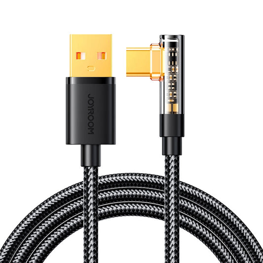 Καλώδιο Δεδομένων και Φόρτισης USB-A - USB-C Joyroom S-UC027A6 Angled, 60W, 1.2m, Μαύρο
