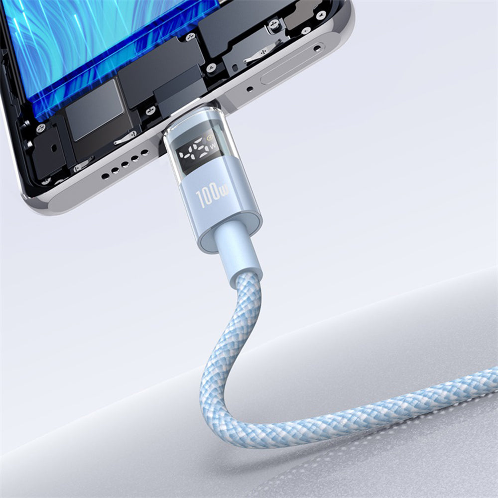 Καλώδιο Δεδομένων και Φόρτισης USB-A - USB-C Baseus Display 2, 100W, 1m, Μπλε P10382701311-00