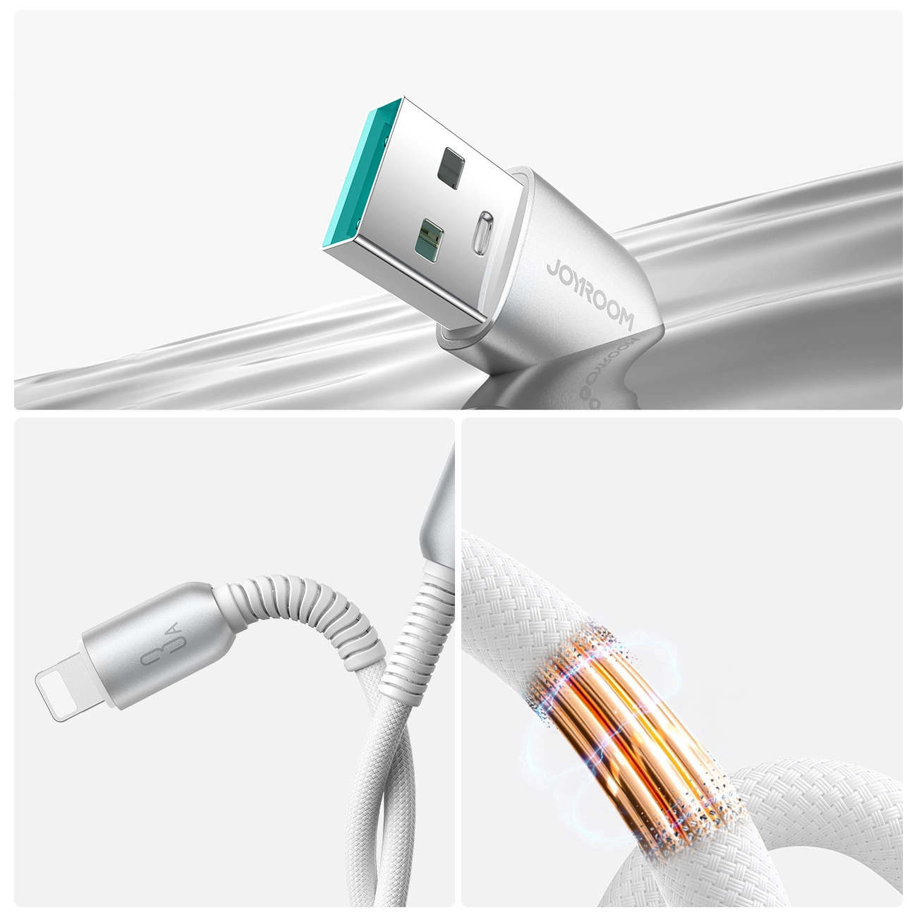 Καλώδιο Δεδομένων και Φόρτισης USB-A - Lightning Joyroom S-A51, 18W, 1.2m, Γκρι