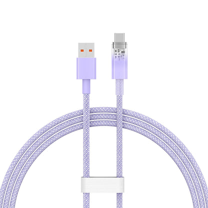 Καλώδιο Δεδομένων και Φόρτισης USB-A - USB-C Baseus Explorer, 100W, 1m, Μωβ CATS010405