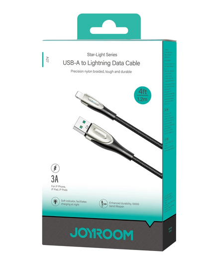 USB-A to Lightning Data and Charging Cable Joyroom SA31-AL3, 18W, 1.2m, Black