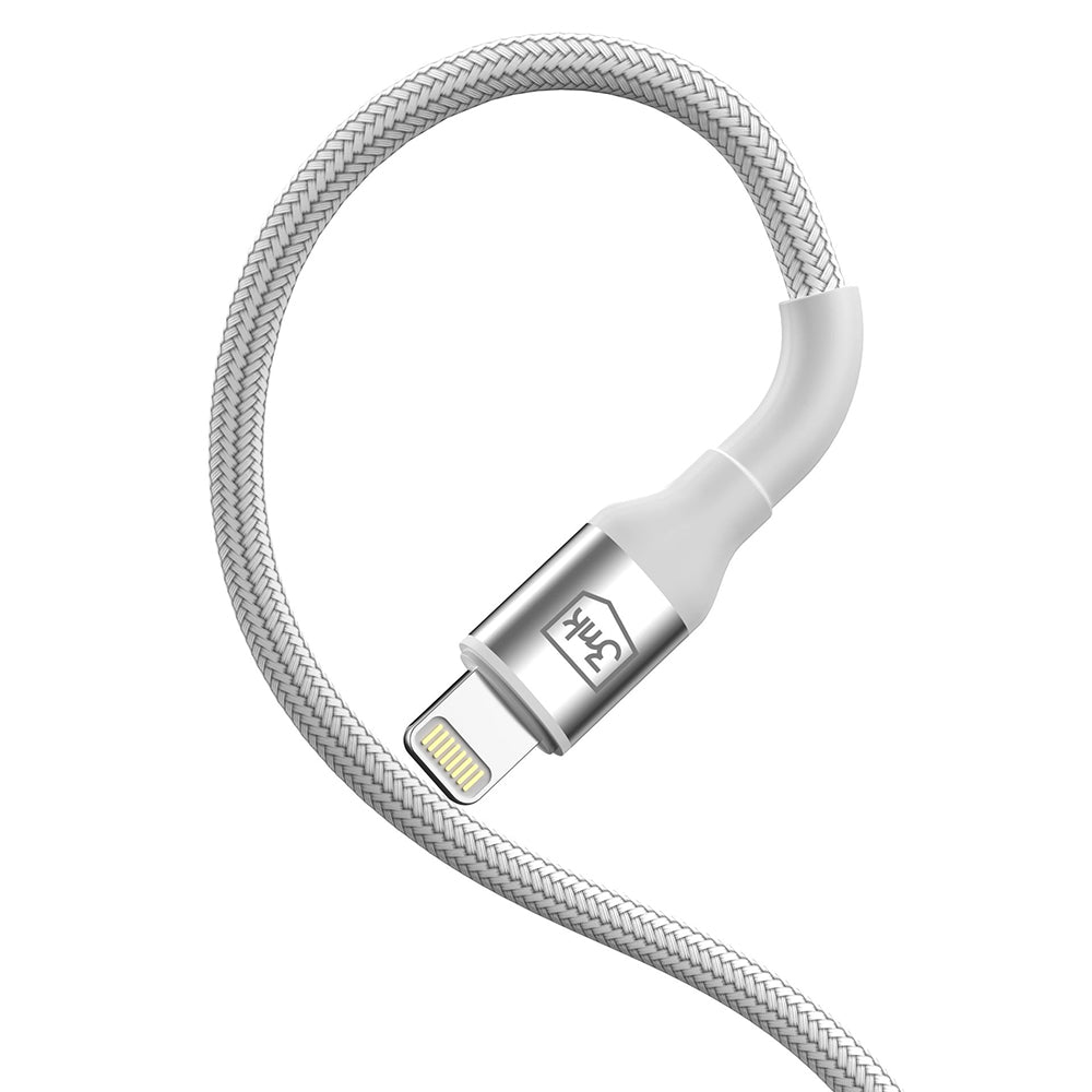 Καλώδιο Δεδομένων και Φόρτισης USB-A - Lightning 3MK Hyper N, 12W, 2m, Λευκό