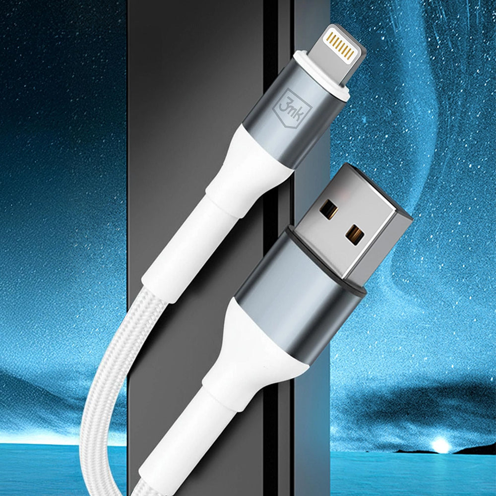 Καλώδιο Δεδομένων και Φόρτισης USB-A - Lightning 3MK Hyper N, 12W, 2m, Λευκό