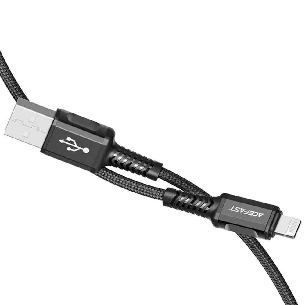 Καλώδιο Δεδομένων και Φόρτισης USB-A - Lightning Acefast C1-02, 18W, 1.2m, Μαύρο