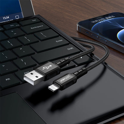 Καλώδιο Δεδομένων και Φόρτισης USB-A - Lightning Acefast C1-02, 18W, 1.2m, Μαύρο