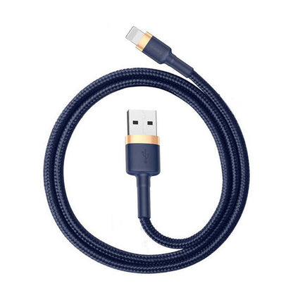 Καλώδιο Δεδομένων και Φόρτισης USB-A - Lightning Baseus Cafule, 18W, 1m, Μπλε Χρυσό CALKLF-BV3