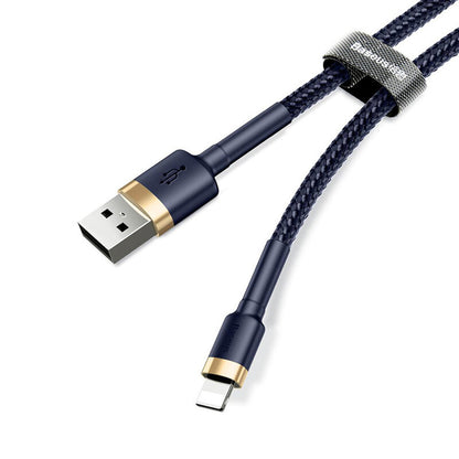 Καλώδιο Δεδομένων και Φόρτισης USB-A - Lightning Baseus Cafule, 18W, 1m, Μπλε Χρυσό CALKLF-BV3