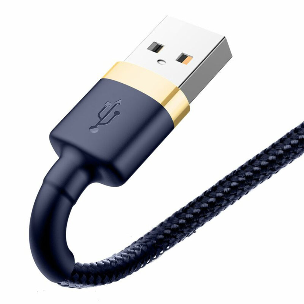 Καλώδιο Δεδομένων και Φόρτισης USB-A - Lightning Baseus Cafule, 18W, 1m, Μπλε Χρυσό CALKLF-BV3