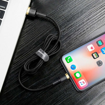 Καλώδιο Δεδομένων και Φόρτισης USB-A - Lightning Baseus Cafule, 18W, 2m, Χρυσό CALKLF-CV1