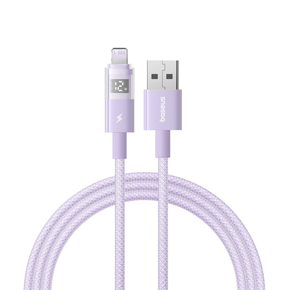 Καλώδιο Δεδομένων και Φόρτισης USB-A - Lightning Baseus Display 2, 12W, 1m, Μωβ P10382700511-00