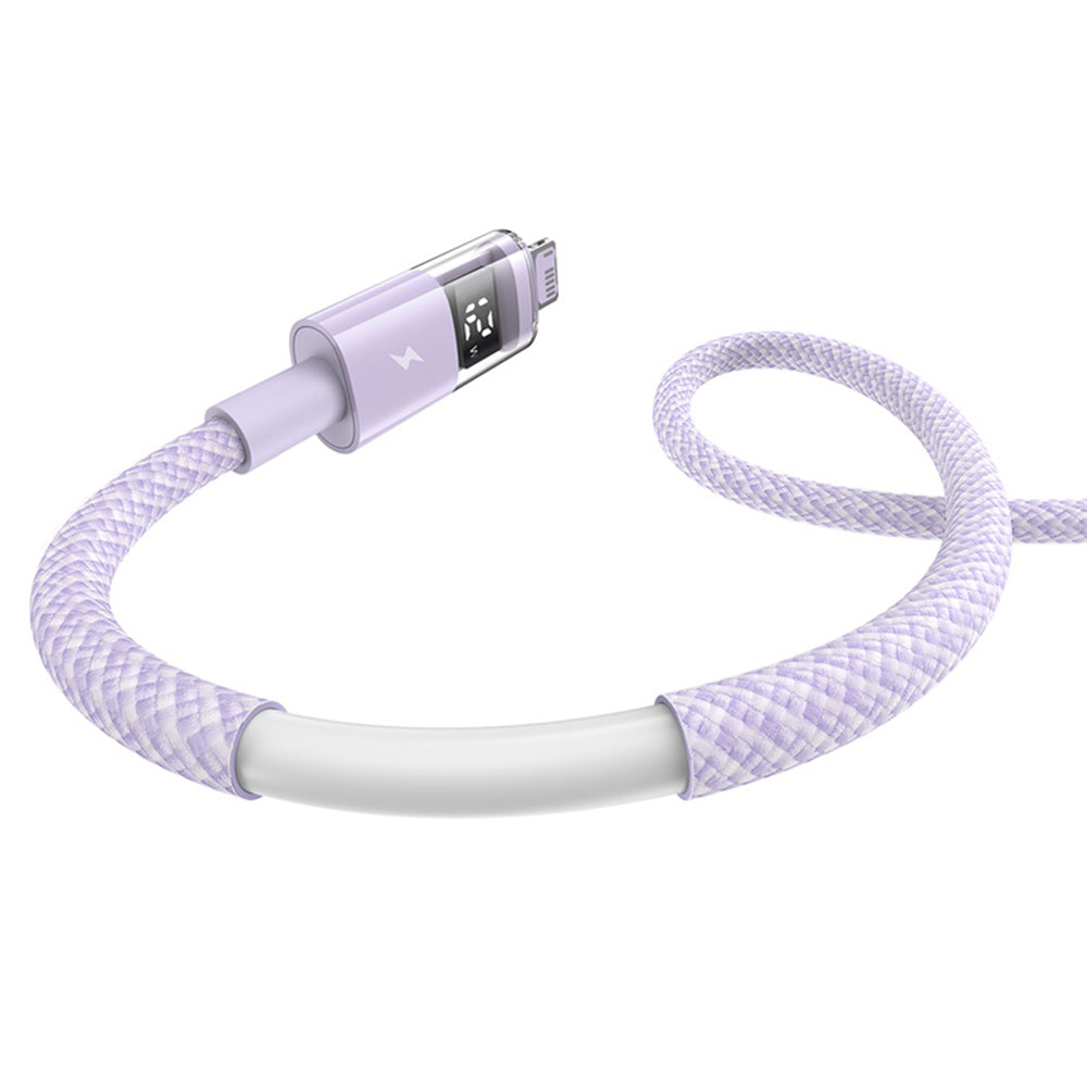 Καλώδιο Δεδομένων και Φόρτισης USB-A - Lightning Baseus Display 2, 12W, 1m, Μωβ P10382700511-00