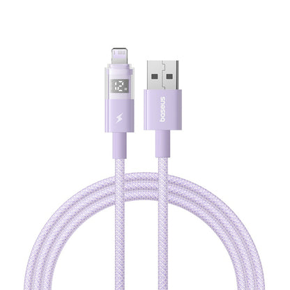 USB-A to Lightning Data and Charging Cable - Baseus Display 2, 12W, 2m, Purple P10382700511-01