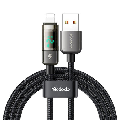 Καλώδιο Δεδομένων και Φόρτισης USB-A - Lightning McDodo CA-3620 Οθόνη Αυτόματης Διακοπής Ρεύματος, 18W, 1.2m, Μαύρο
