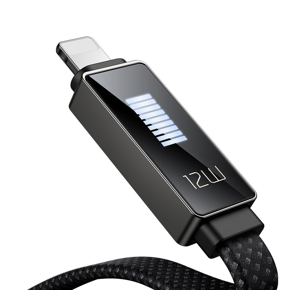 USB-A to Lightning McDodo CA-4970 Rythm Display Data and Charging Cable, 18W, 1.2m, Black
