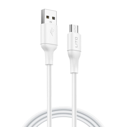 USB-A to microUSB Data and Charging Cable Lito LD06V, 18W, 1m, White