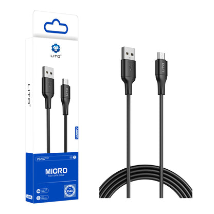 Καλώδιο Δεδομένων και Φόρτισης USB-A - microUSB Lito LD06V, 18W, 1m, Μαύρο
