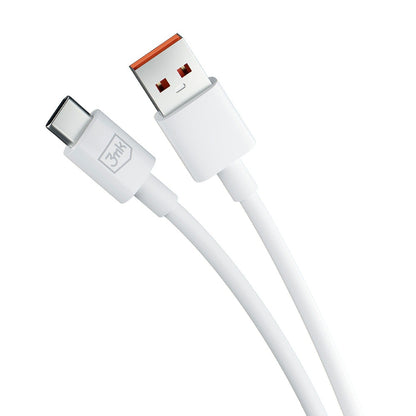 Καλώδιο Δεδομένων και Φόρτισης USB-A - USB-C 3MK Hyper, 60W, 1.2m, Λευκό