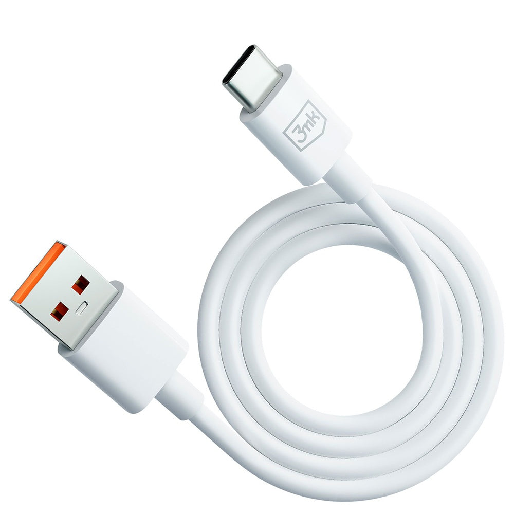 Καλώδιο Δεδομένων και Φόρτισης USB-A - USB-C 3MK Hyper, 60W, 1.2m, Λευκό