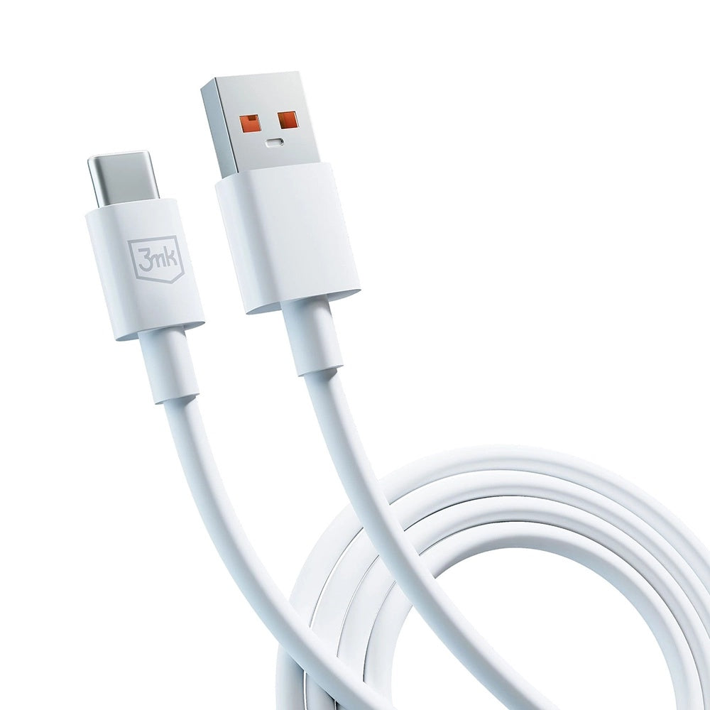 Καλώδιο Δεδομένων και Φόρτισης USB-A - USB-C 3MK Hyper, 60W, 1.2m, Λευκό