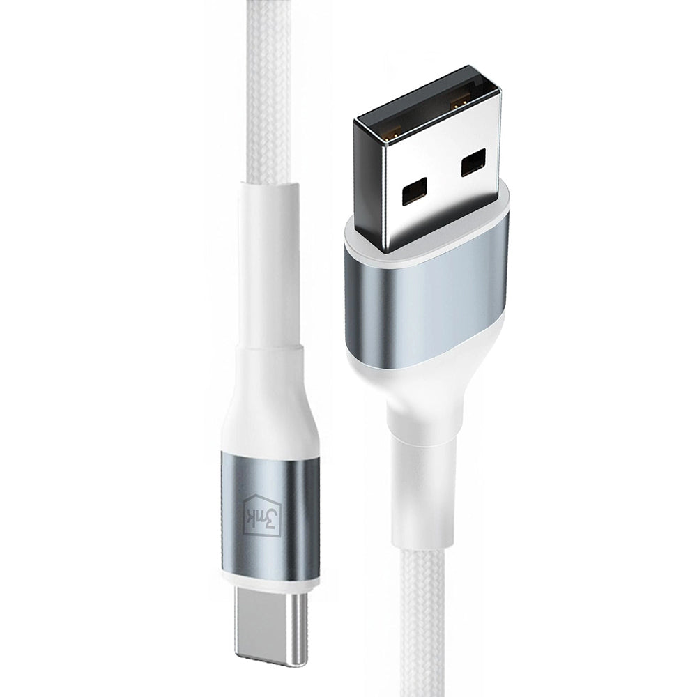 Καλώδιο Δεδομένων και Φόρτισης USB-A - USB-C 3MK Hyper N, 18W, 1m, Λευκό