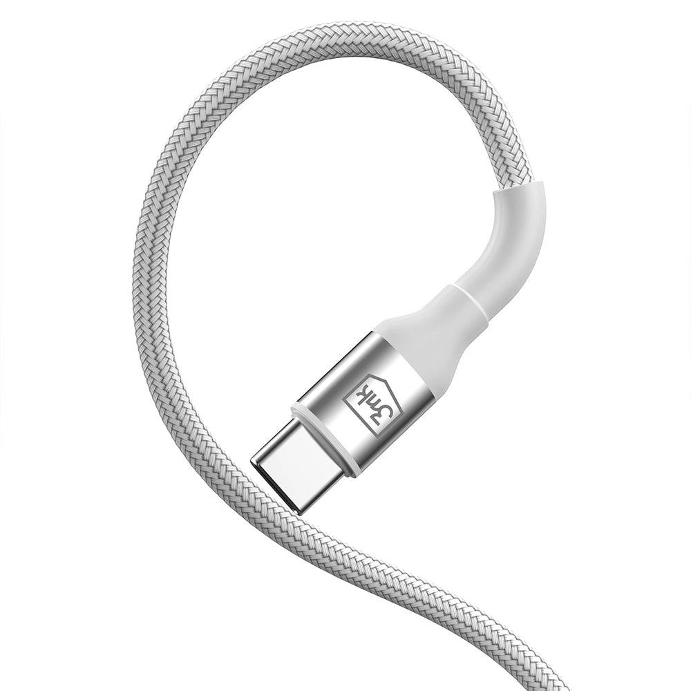 Καλώδιο Δεδομένων και Φόρτισης USB-A - USB-C 3MK Hyper N, 18W, 1m, Λευκό