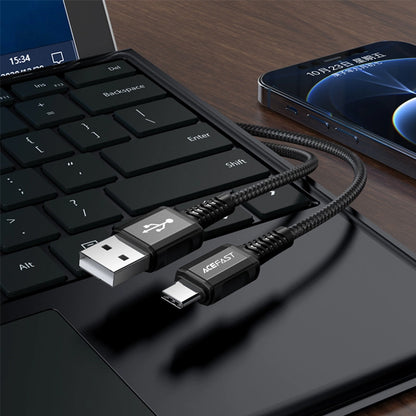 Καλώδιο Δεδομένων και Φόρτισης USB-A - USB-C Acefast C1-04, 18W, 1.2m, Μαύρο