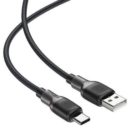 USB-A to USB-C Acefast C10-04 Data and Charging Cable, 18W, 1.2m, Black
