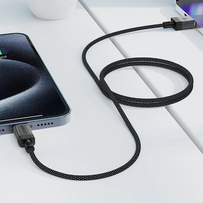 USB-A to USB-C Data and Charging Cable Acefast C12-04, 18W, 1.2m, Black