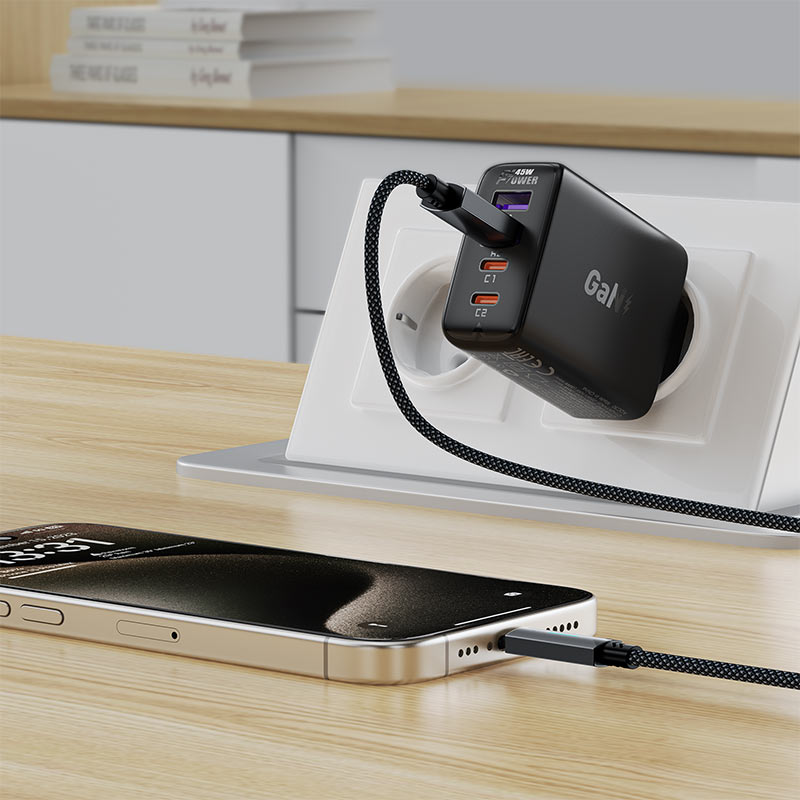 Καλώδιο Δεδομένων και Φόρτισης USB-A - USB-C Acefast C19-04, 18W, 1.2m, Μαύρο