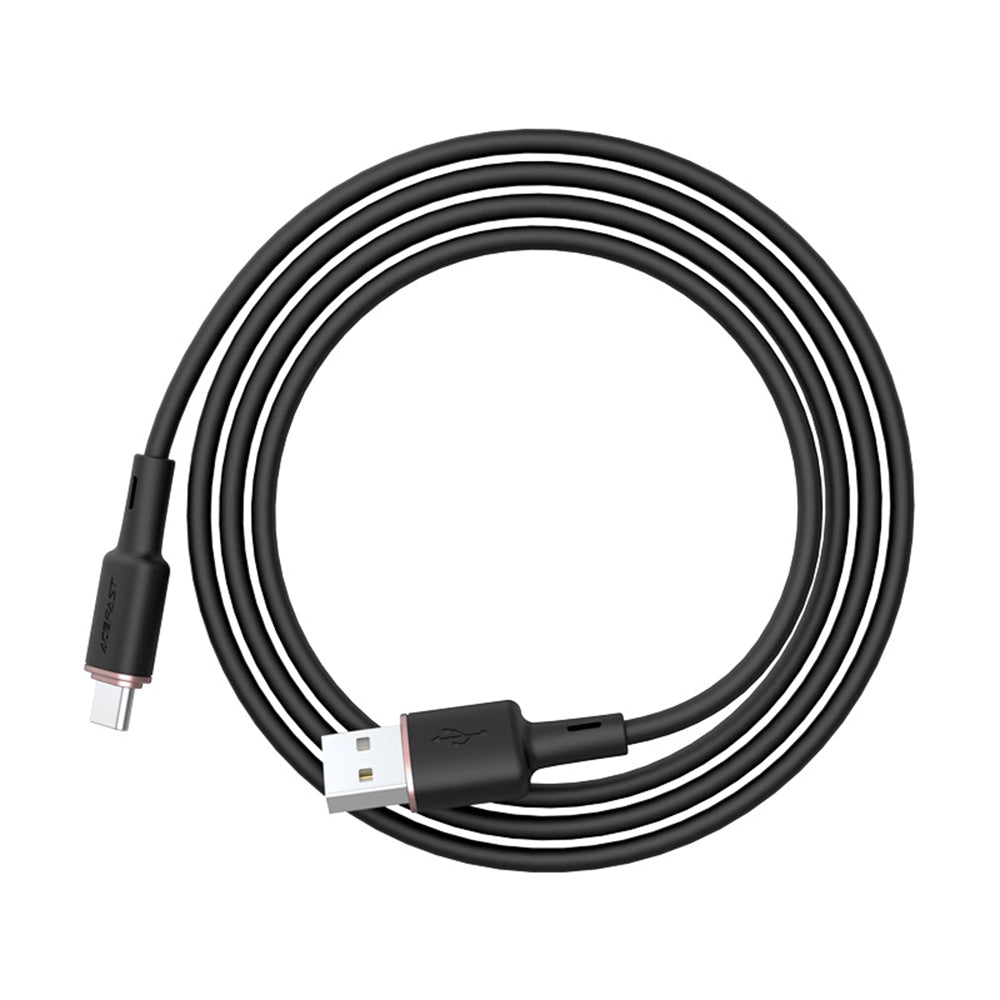 USB-A to USB-C Data and Charging Cable Acefast C2-04, 18W, 1.2m, Black