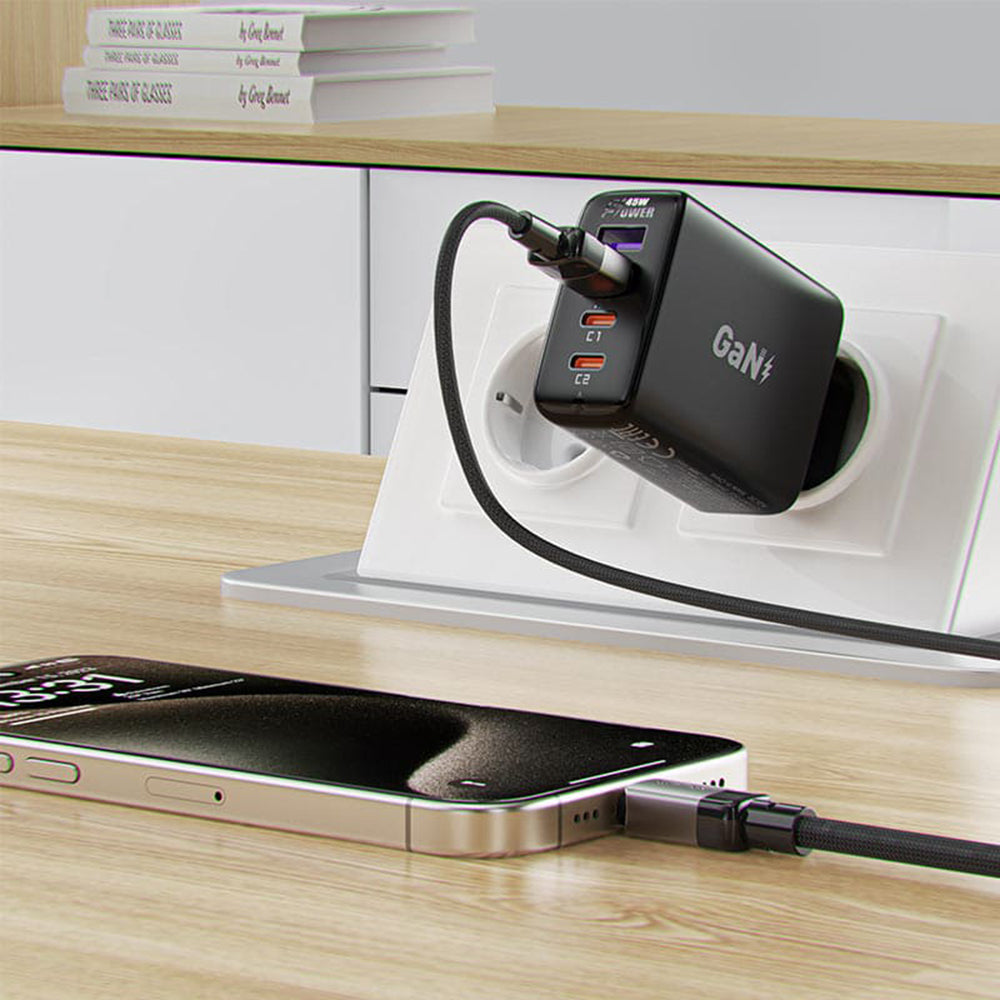 Καλώδιο Δεδομένων και Φόρτισης USB-A - USB-C Acefast C9-04, 18W, 1.2m, Μαύρο