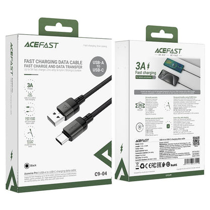 Καλώδιο Δεδομένων και Φόρτισης USB-A - USB-C Acefast C9-04, 18W, 1.2m, Μαύρο
