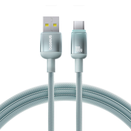 Καλώδιο Δεδομένων και Φόρτισης USB-A - USB-C Baseus Discolor, 100W, 1m, Μπλε Πράσινο E0420801