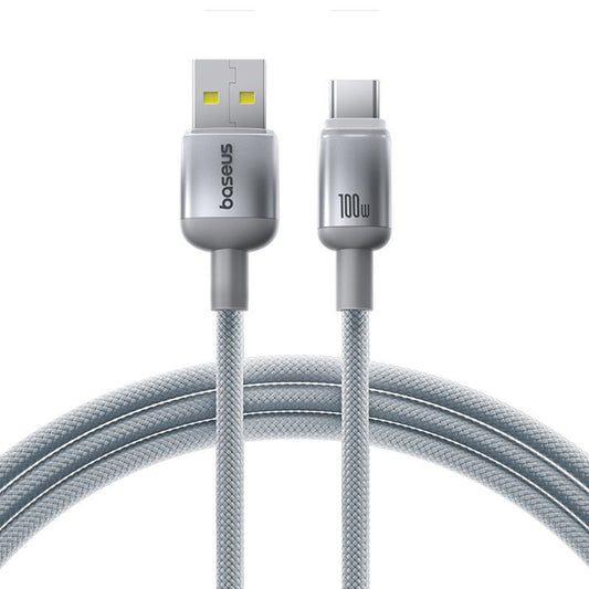 Καλώδιο Δεδομένων και Φόρτισης USB-A - USB-C Baseus Discolor, 100W, 1m, Ασημί E0420803