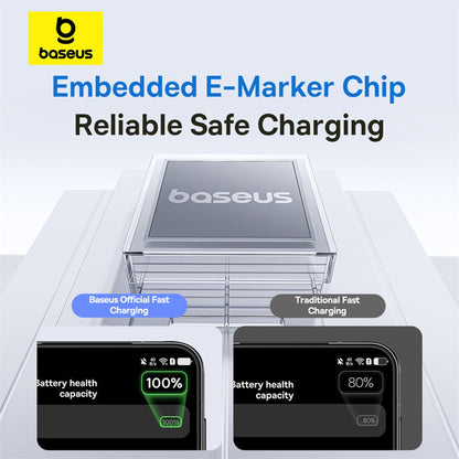 Καλώδιο Δεδομένων και Φόρτισης USB-A - USB-C Baseus Display 2, 100W, 1m, Μωβ P10382701511-00