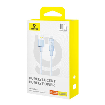 Καλώδιο Δεδομένων και Φόρτισης USB-A - USB-C Baseus Gem, 100W, 2m, Μπλε P10373002311-01