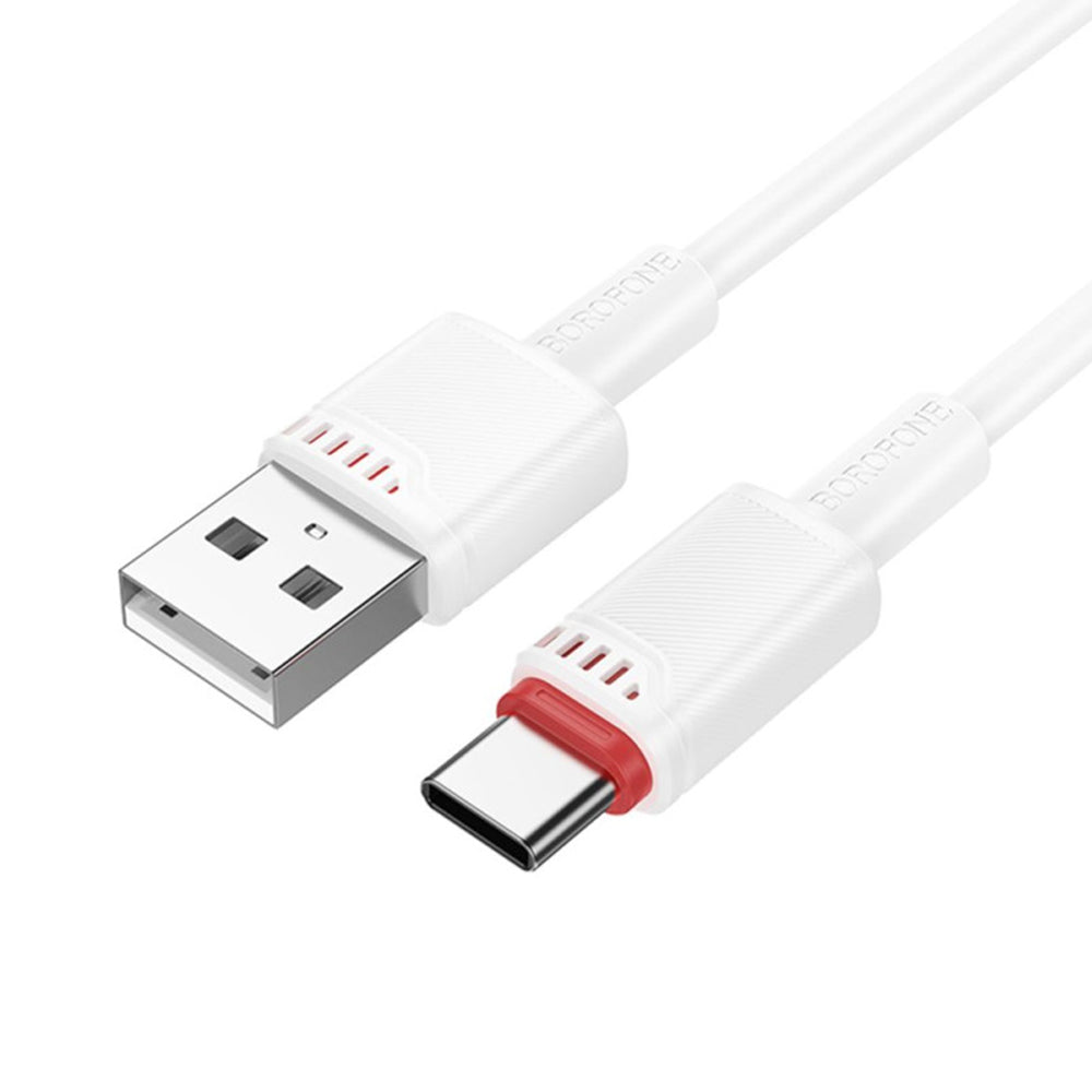 Καλώδιο Δεδομένων και Φόρτισης USB-A - USB-C Borofone BX110 Beneficio, 18W, 1m, Λευκό