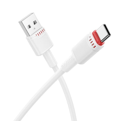 Καλώδιο Δεδομένων και Φόρτισης USB-A - USB-C Borofone BX110 Beneficio, 18W, 1m, Λευκό