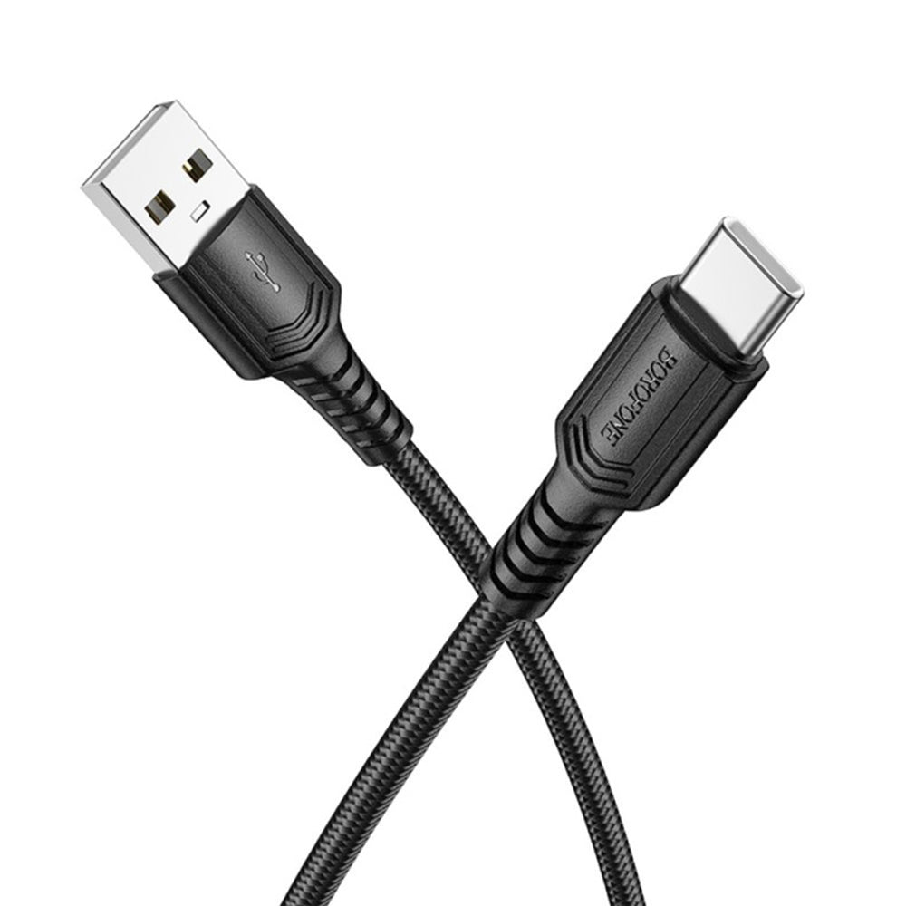 Καλώδιο Δεδομένων και Φόρτισης USB-A - USB-C Borofone BX116 Certain, 18W, 1m, Μαύρο