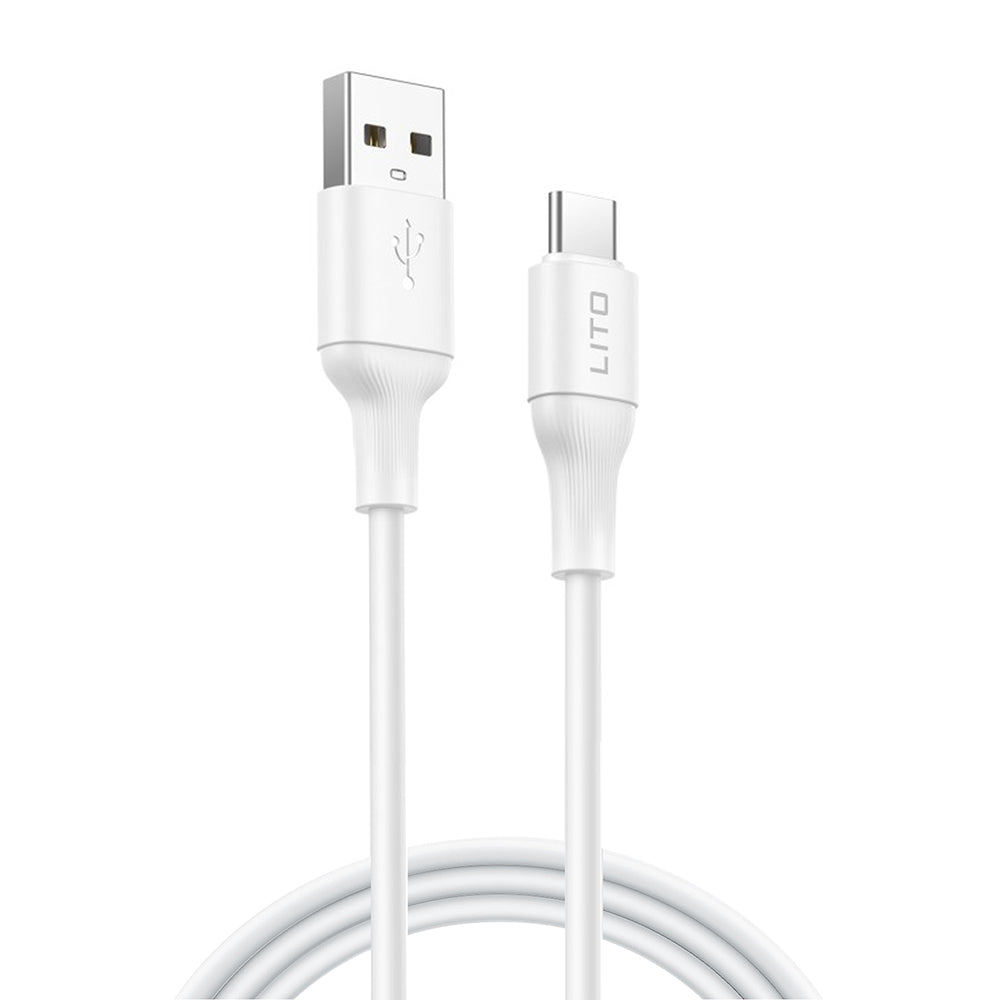 Καλώδιο Δεδομένων και Φόρτισης USB-A - USB-C Lito LD06T, 18W, 1m, Λευκό
