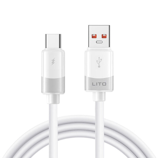 USB-A to USB-C Data and Charging Cable Lito LD07, 18W, 1m, White